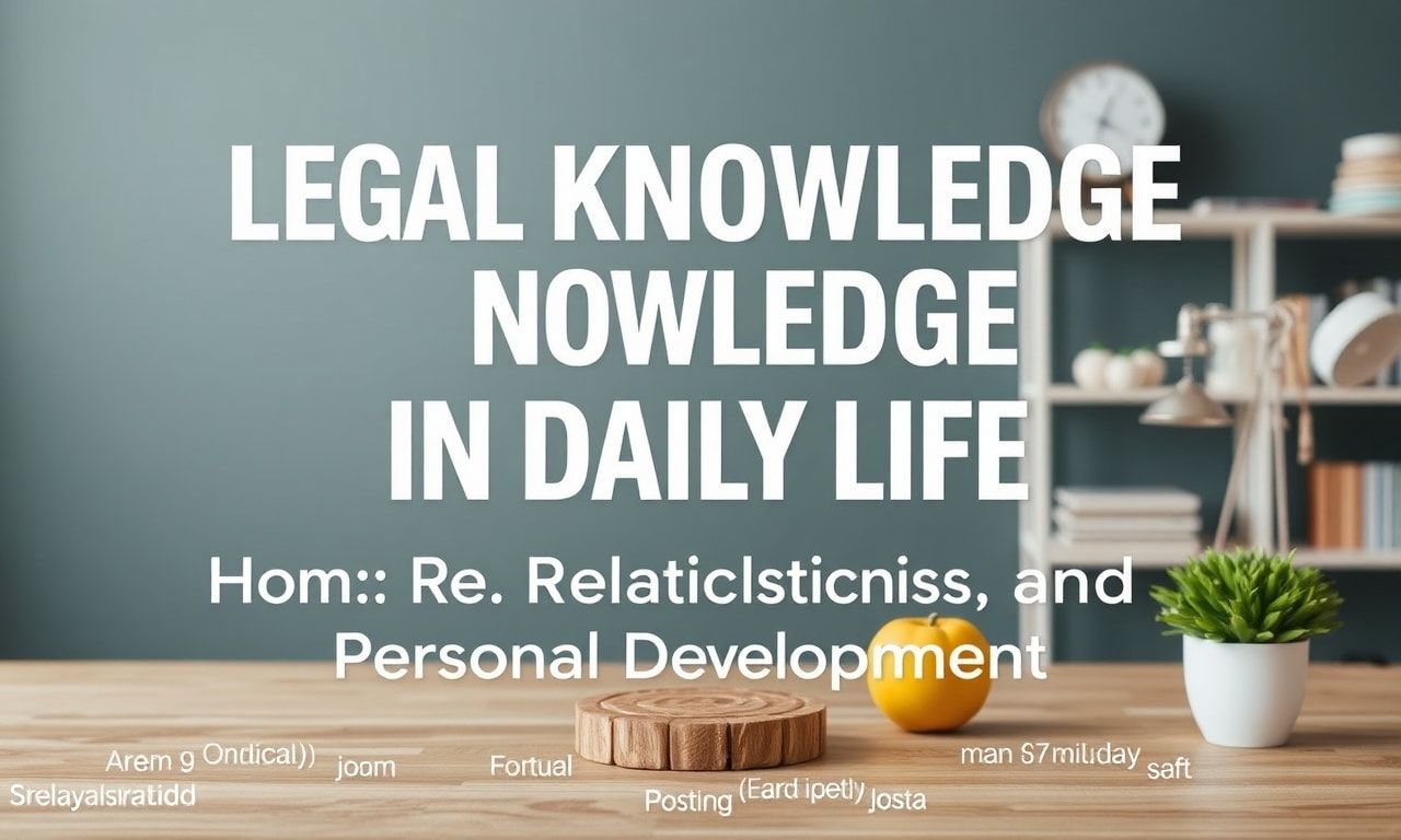 Günlük Hayatta Hukuki Bilgi: Ev, İlişkiler ve Kişisel Gelişim